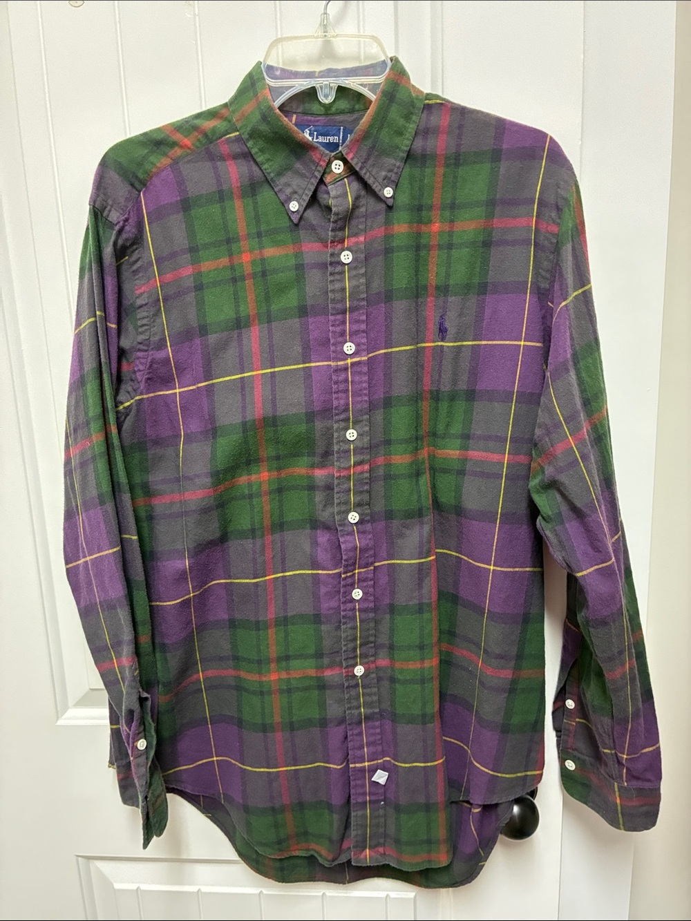 Polo by Ralph Lauren Green & Purple Plaid Button-Down Shirt